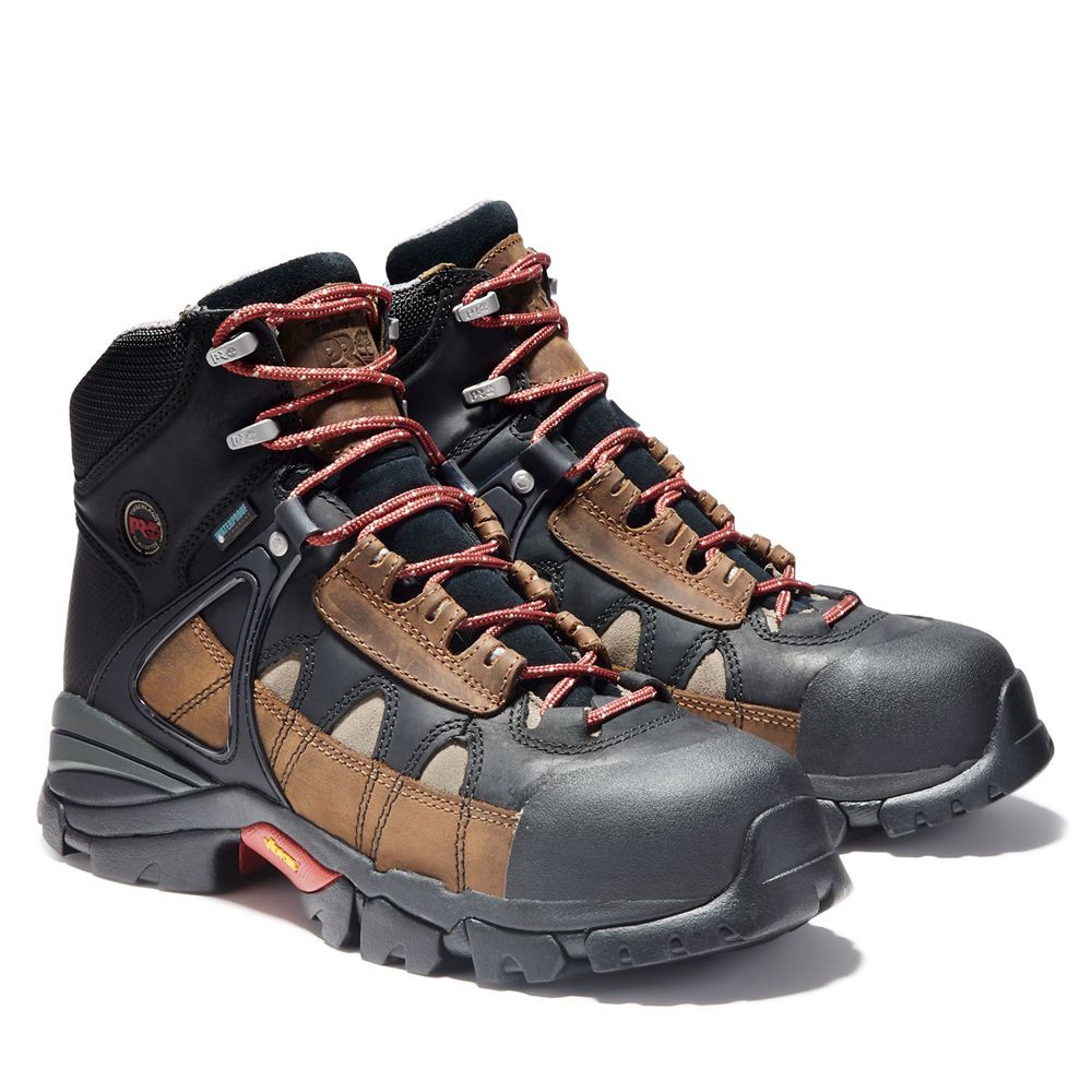 Timberland Mens Work Boots PRO® Hyperion 6\" Alloy Toe - Black/Brown - India PA5423017
